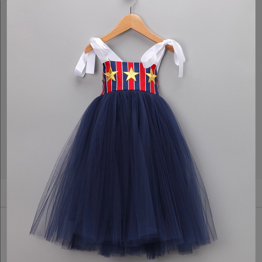 Girls dress - cute super hero theme dress NEW